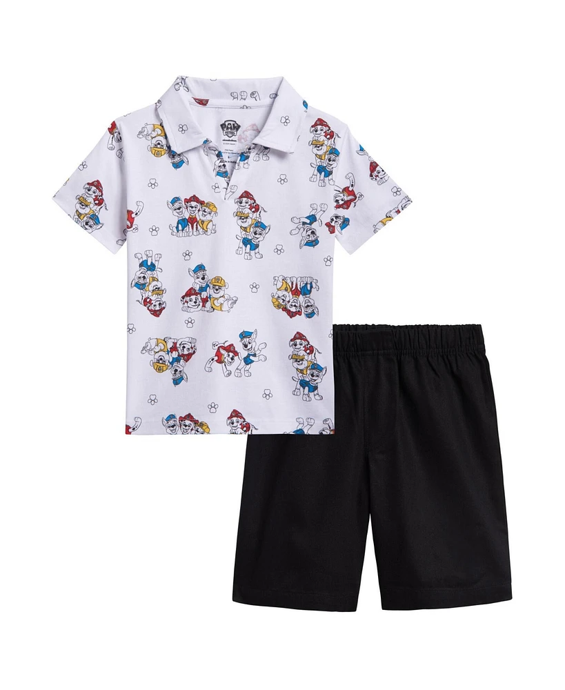 Paw Patrol Boys Chase Marshall Rubble Polo Shirt and Shorts to