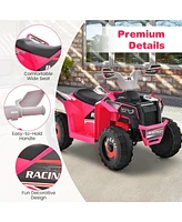 Gymax Kids Electric Ride On Atv Toy 6V Battery Powered Vehicle w/ Direction Control Rose Red