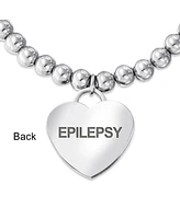 Bling Jewelry Epilepsy Medical Alert Id Bracelet Heart Pink Cancer Ribbon