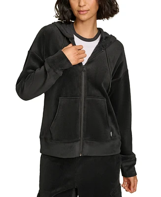 Starter Women's Tech Cord Zip-Front Drop-Shoulder Hoodie