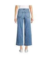 Lands' End Petite Recover Denim High Rise Wide Leg Crop Jeans