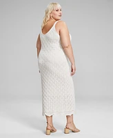 And Now This Trendy Plus Crochet Sleeveless Dress, Created for Macy's