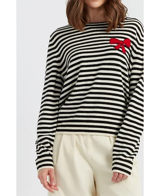 Chinti and Parker Women's & Wool-Cashmere Bow Breton Sweater