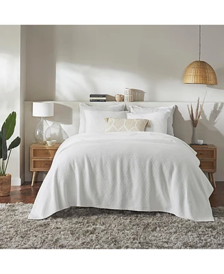 Ihi Home Indi Matelasse, Twin Coverlet, White