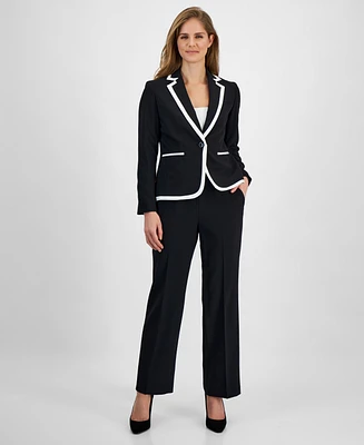 Le Suit Petite Contrast-Tipped Pant