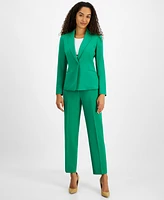 Le Suit Women's One-Button Straight-Leg Pantsuit