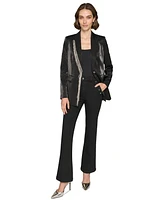 Karl Lagerfeld Paris Women's Rhinestone Trim Blazer