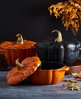 Smith and Clark Iron Works Enameled Cast 2-Qt. Pumpkin Dutch Oven