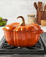 Smith and Clark Iron Works Enameled Cast 4-Qt Pumpkin Dutch Oven