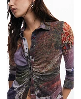 Desigual Women's Long-sleeve T-shirt autumn forest