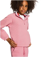 Tommy Hilfiger Toddler and Little Girls Box Quilt Quarter Zip Sweatshirt