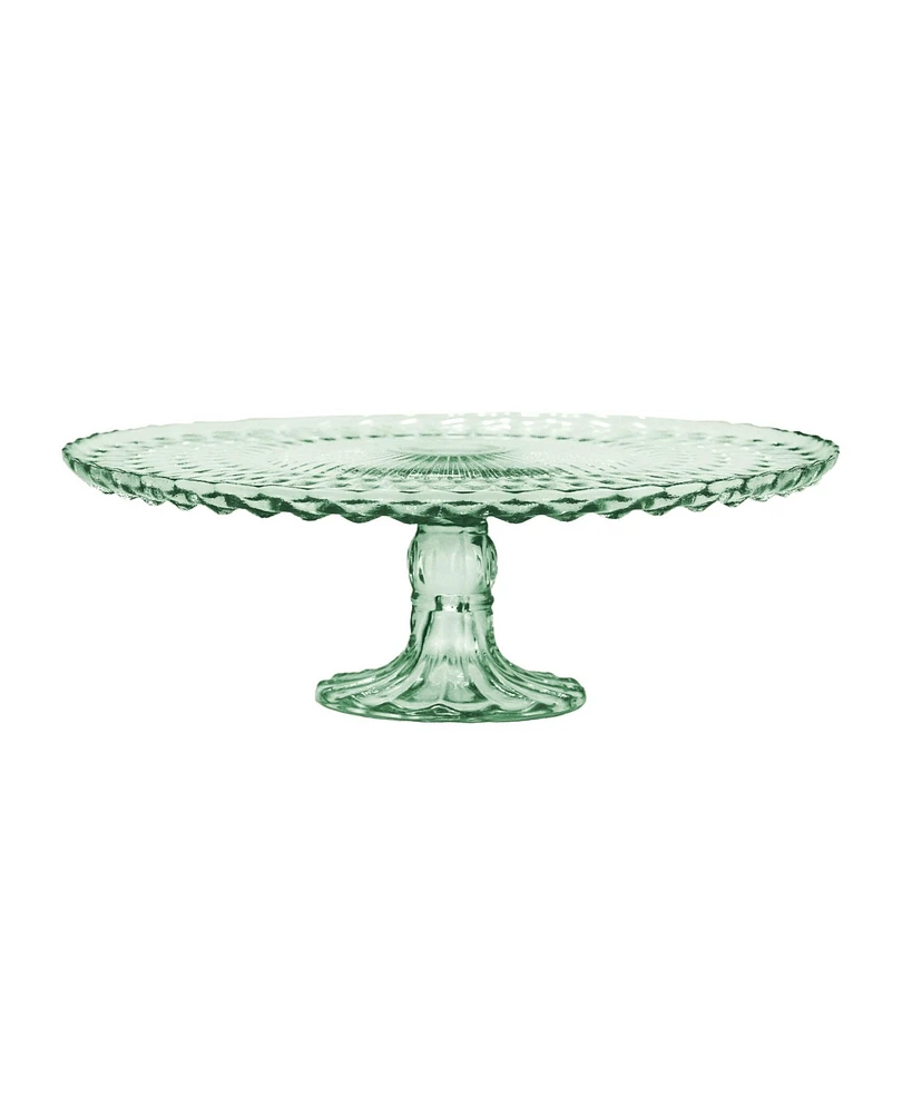 Amici Home Rochester Footed Glass Cake Stand - Green