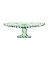 Amici Home Rochester Footed Glass Cake Stand - Green