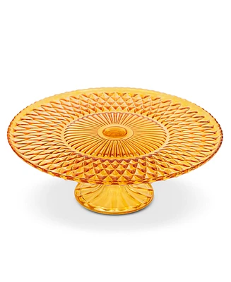 Amici Home Rochester Footed Glass Cake Stand - Amber