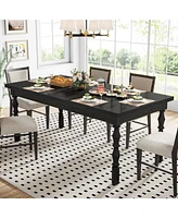 Tribesigns 62” Wood Dining Table for 4-6 People, Farmhouse Large Rectangle Kitchen Table