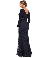 Xscape Women's Lace-Skirt Side-Cutout Evening Gown