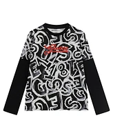 Guess Big Boy Printed Long Sleeve Two-Fer Shirt