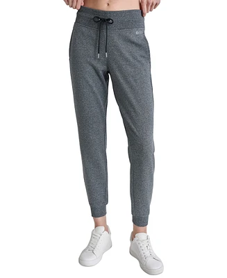 Dkny Sport Women's Drawstring Rhinestone Logo Fleece Jogger Sweatpants