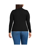 Lands' End Plus Drapey Rib Skimming Long Sleeve Mock Neck