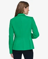 Tommy Hilfiger Women's Scuba Peak-Lapel Long-Sleeve Blazer