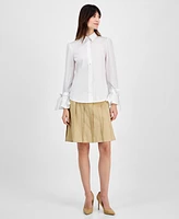 Anne Klein Women's Ruffle Bow Cuff Shirt