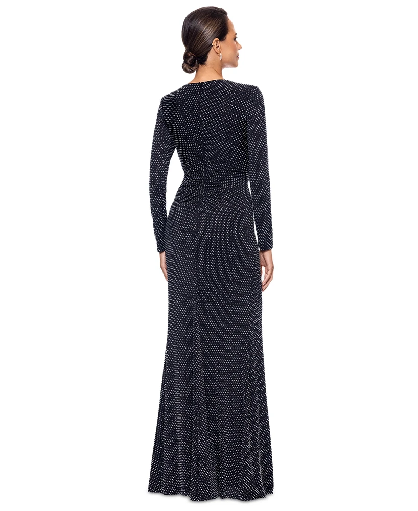Xscape Women's Rhinestone-Embellished Ruched Gown