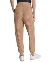 Dkny Sport Women's Drawstring Cable Knit Joggers