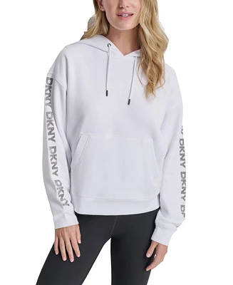 Dkny Sport Women's Rhinestone Logo Fleece Hoodie