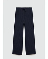 Mango Women's Chalk-Stripe Straight Trousers