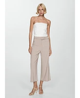 Mango Women's Chalk-Stripe Straight Trousers