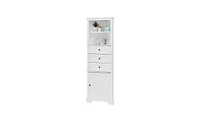 Slickblue White Triangle Tall Cabinet Slim Space-Saving Design for Modern Storage Solutions