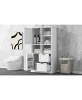 Slickblue Bathroom Storage Cabinet Space-Saving Design with Shelves for Organized Storage