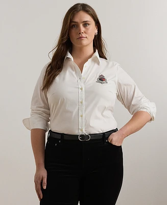 Lauren Ralph Lauren Plus Size Beaded Crest Shirt