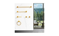 Slickblue Bathroom Hardware Set, Thicken Space Aluminum 6 Pcs Towel bar Set
