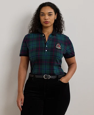 Lauren Ralph Plus Plaid Polo Shirt