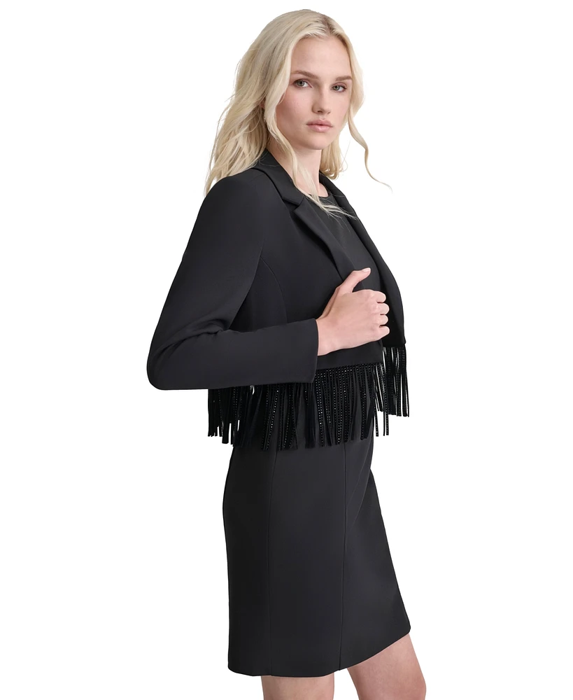 Dkny Women's Faux-Suede Fringe-Hem Jacket
