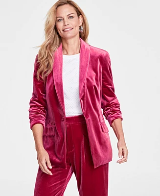 I.n.c. International Concepts Women's Velvet Blazer, Regular & Petite, Created for Macy's