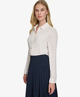 Tommy Hilfiger Women's Pleat-Sleeve Button-Front Shirt