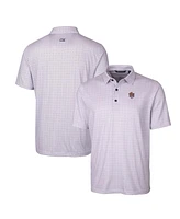 Cutter & Buck Men's Lsu Tigers Primary Team Logo Pike Double Dot Print Stretch Polo
