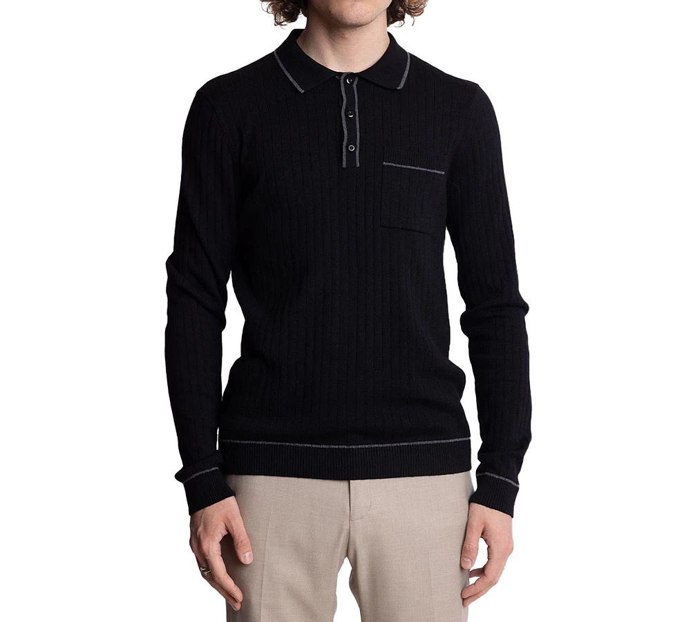 Paisley & Gray Men's Tipped Long-Sleeve Polo Shirt