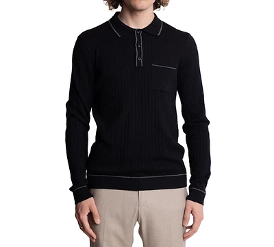 Paisley & Gray Men's Tipped Long-Sleeve Polo Shirt