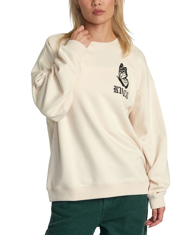 Rvca Women's Just Floatin Logo Sweatshirt