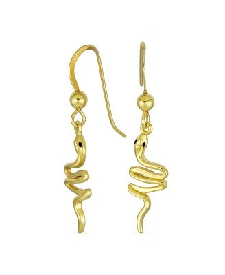 Bling Jewelry Danity Garden Animal Pet Reptile Egyptian Serpent Simple Snake Dangling Earrings For Women Gold Plated Sterling Silver