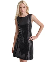 Dkny Women's Mirror-Finish Draped-Back Dress