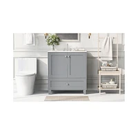 Slickblue Bathroom Vanity Set with Ceramic Sink & Ample Storage - Perfect for Small Bathrooms