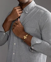 Esquire Men's Jewelry Onyx & Tiger Eye Bead Toggle Bracelet in Gold-Tone Ion-Plated Stainless Steel, Created for Macy's (Also available in Onyx & Lapi