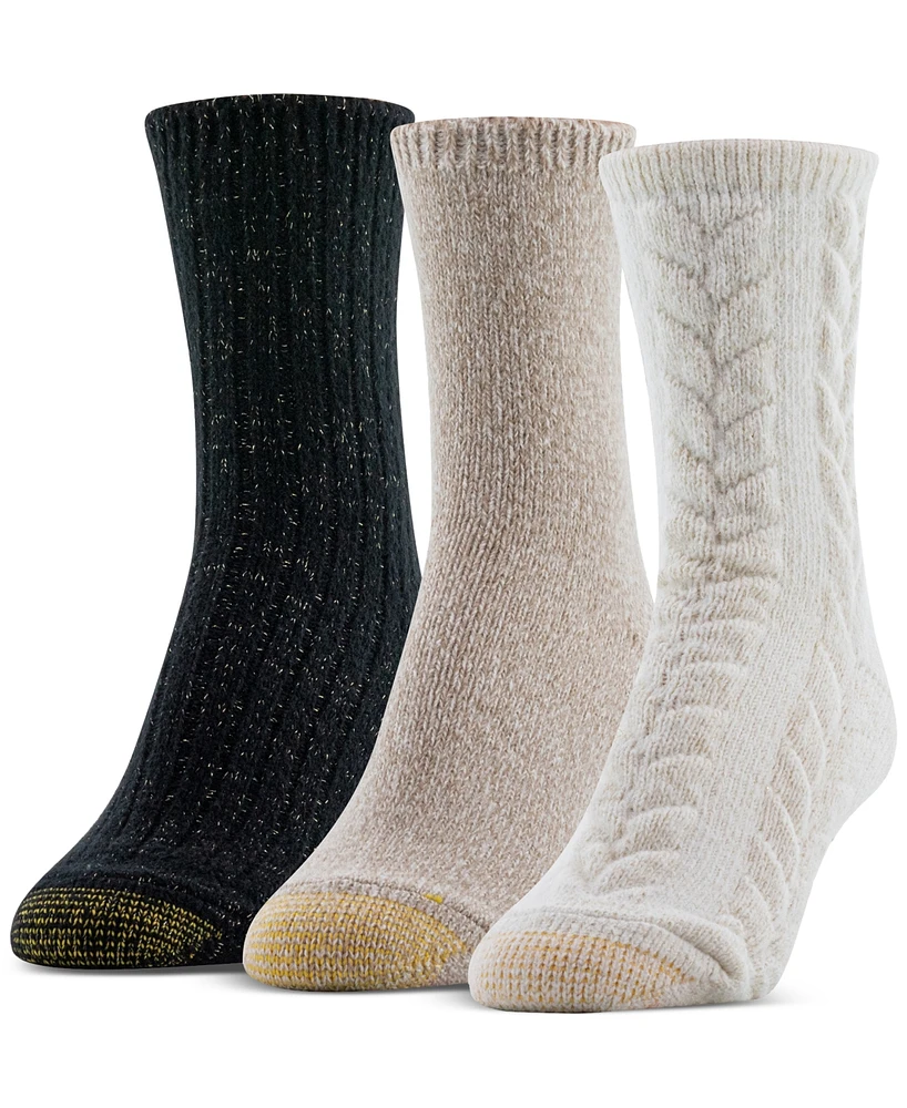 Gold Toe Women's 3-Pk. Casual Chunky Cable Crew Socks