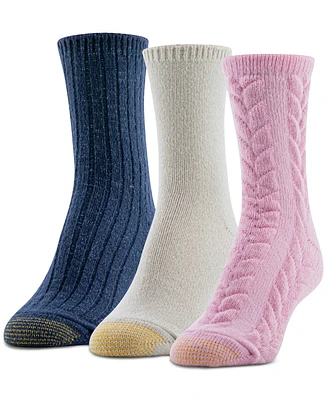 Gold Toe Women's 3-Pk. Casual Chunky Cable Crew Socks