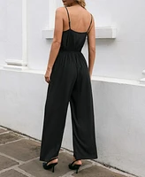 Cupshe Women's Black Sleeveless Sweetheart Wide Leg Jumpsuit