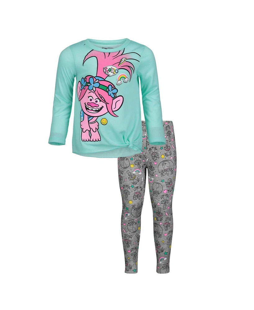 Dreamworks Little Girls Trolls Poppy T-Shirt and Leggings Outfit Set to (12 Months - 7-8)